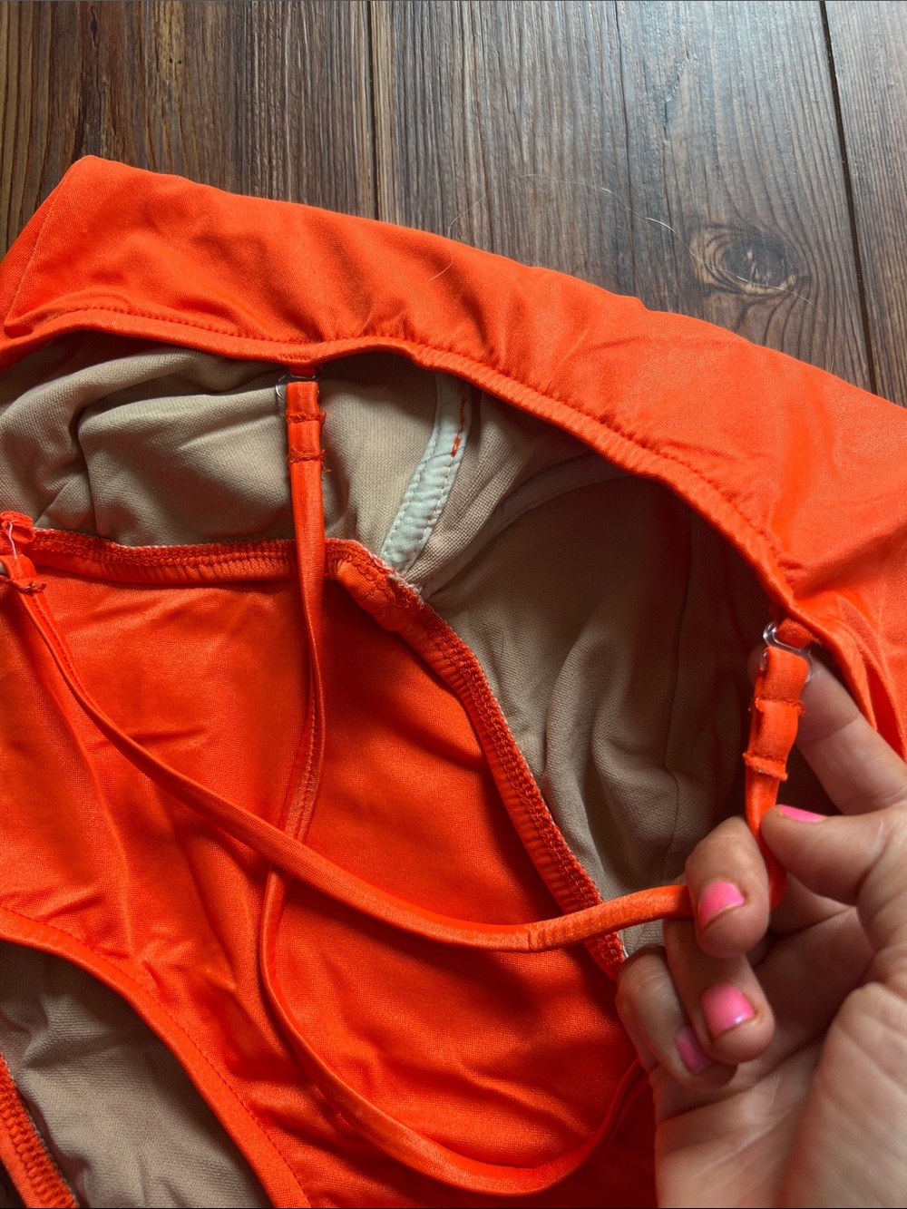 Avon Bright Orange One Piece Swimsuit - Picture 3 of 13